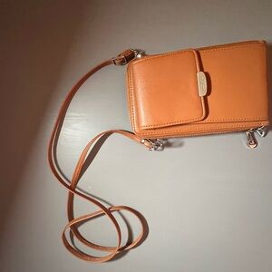 Tan Faux Leather Crossbody Bag